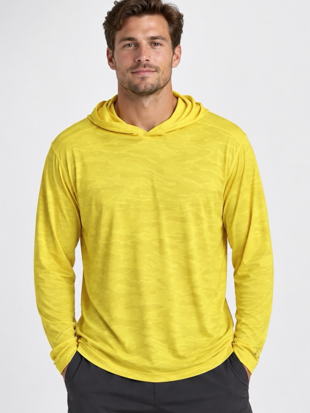 DSG Yellow Hooded Long-Sleeve Performance Top